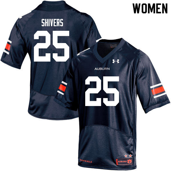 Women #25 Shaun Shivers Auburn Tigers College Football Jerseys Sale-Navy